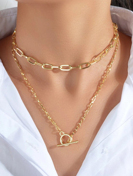 Sparkling 2 pcs Charm Necklace