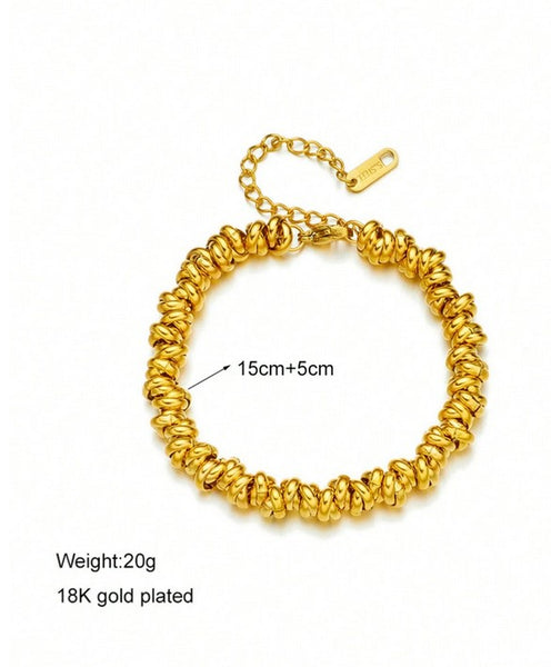 Sparkling  Beaded Gold Tone Personalized Bracelet