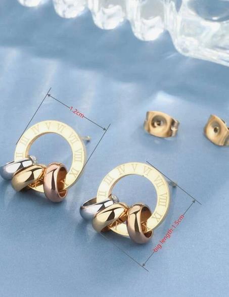 Sparkling Roman Numeral Detail Round Drop Earrings