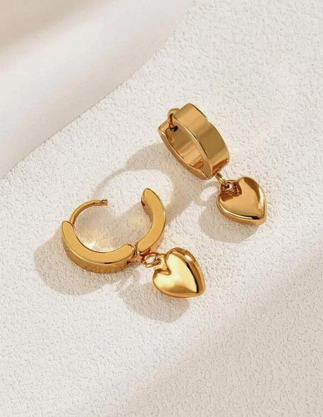 Sparkling Classic Versatile High-End Heart & Peach Heart Shaped Earrings