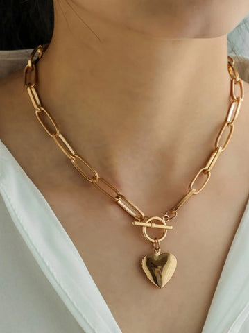 Sparkling Heart Charm Necklace