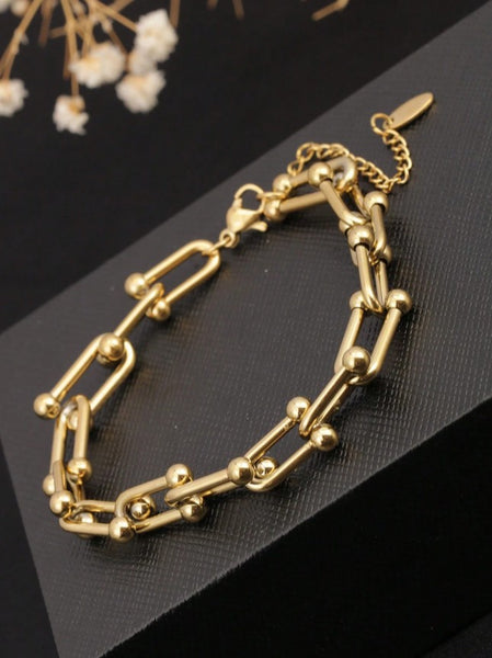 Sparkling U-Shaped Horseshoe Bracelet