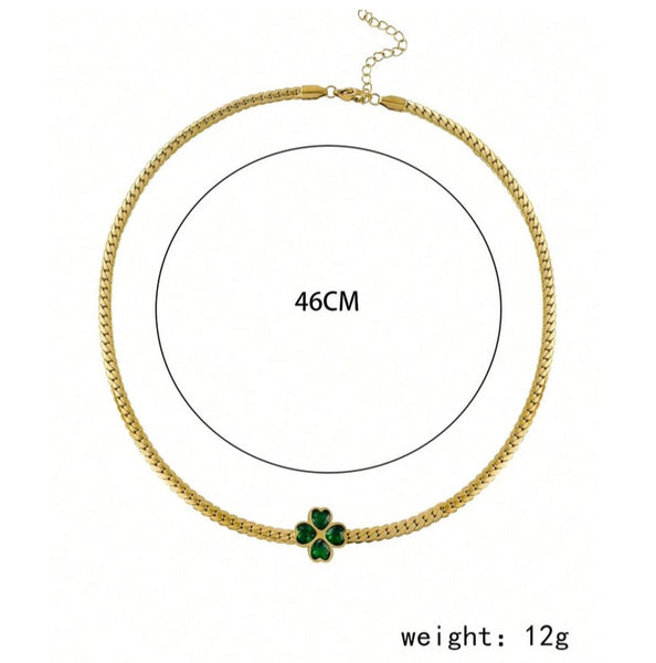 Sparkling Lucky Clover Leaf Jewelry Set