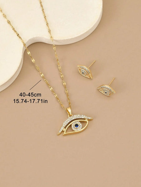 Sparkling Luxury Crystal Devil's Eye Set