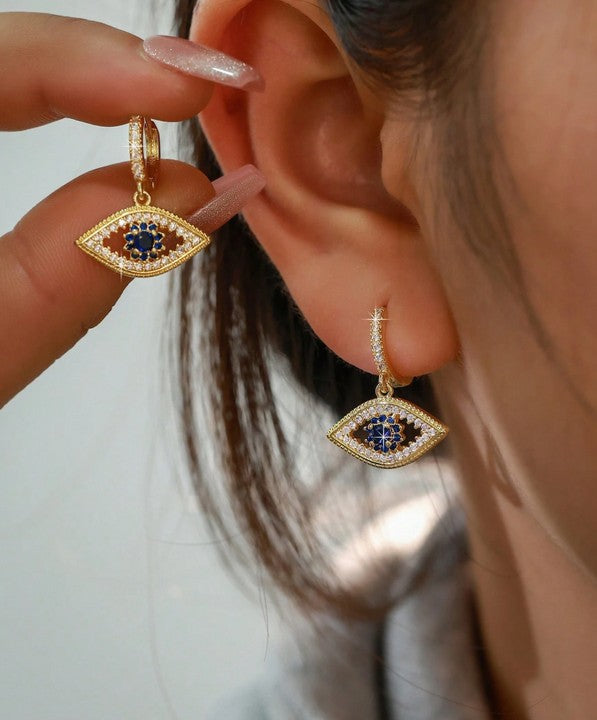 Sparkling Charming Blue Eye Pendant Earrings