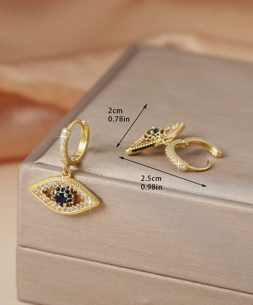 Sparkling Charming Blue Eye Pendant Earrings