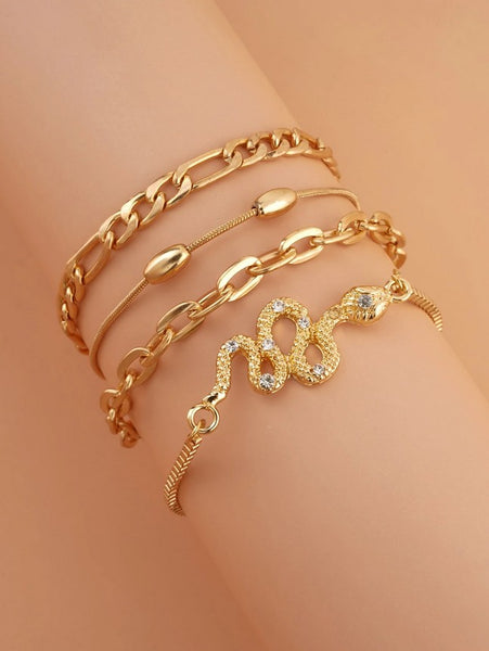 Sparkling 4pcs Rhinestone Bracelet