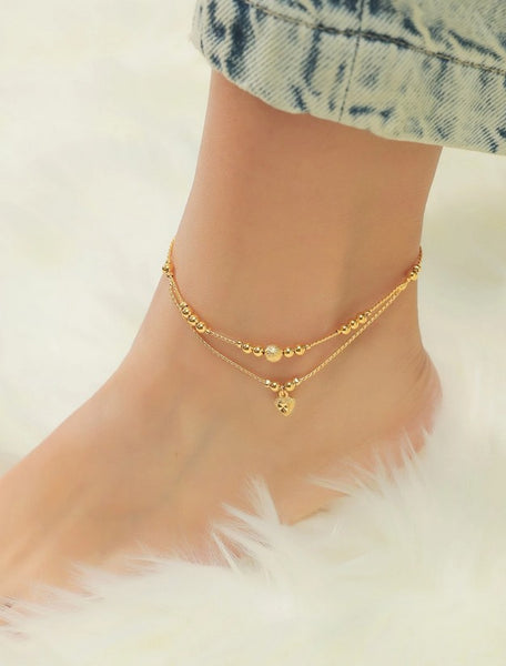 Sparkling  Butterfly & Faux Pearl Anklet.