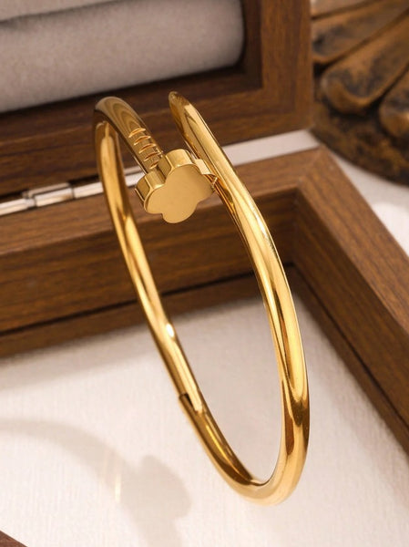 Sparkling Flower Zirconia Women's Bangle Bracelet Jewelry Set.