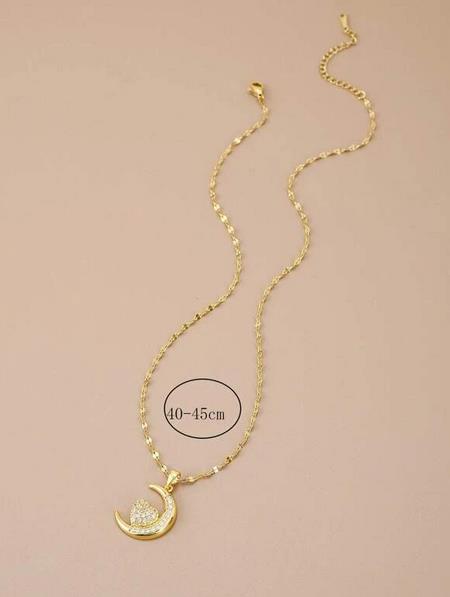 Sparkling Moon Pendant Necklace