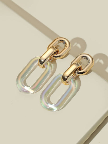 Sparkling Geo Drop Earrings