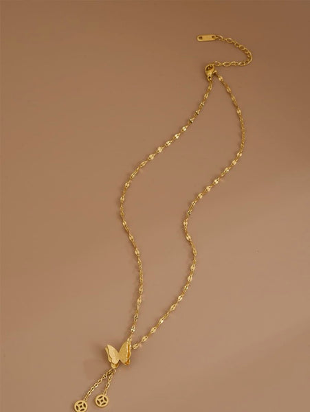 Sparkling Butterfly Pendant Necklace